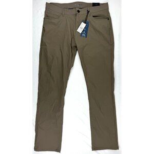 NWT KENNETH COLE Mens Slim Fit Lightweight Tech Stretch Pants W34 L30 Cafe
